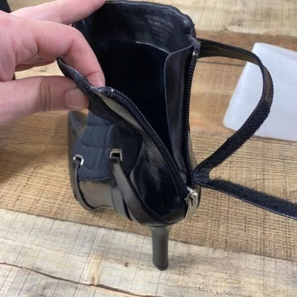 Colin Stuart Black Quilted Ankle Boots Pointed Toe - Picture 11 of 11